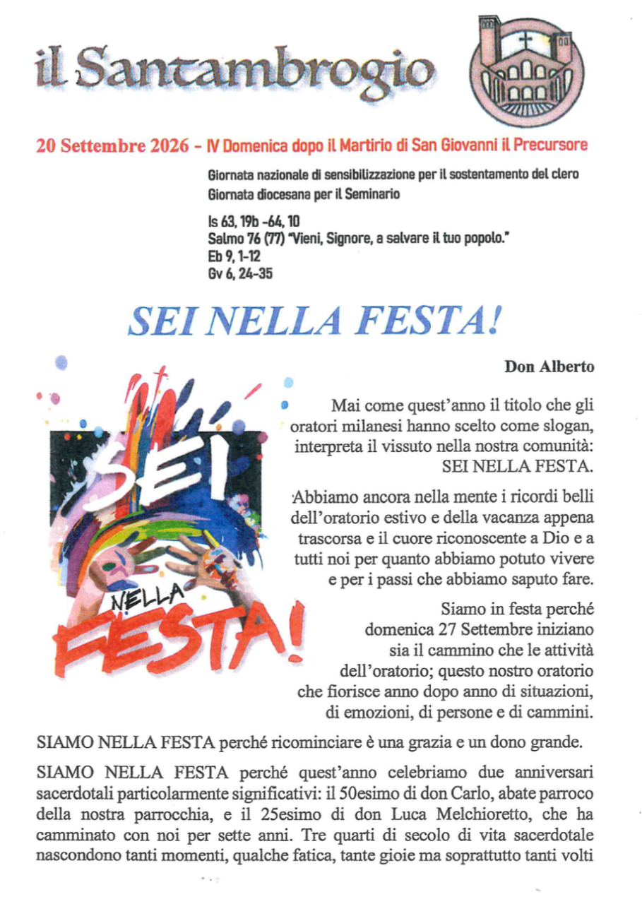 Il Santambrogio 20 settembre 2026