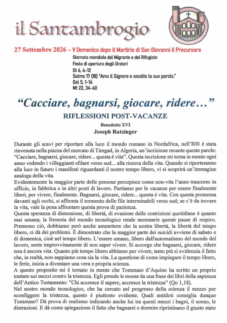 Il Santambrogio 27 settembre 2026