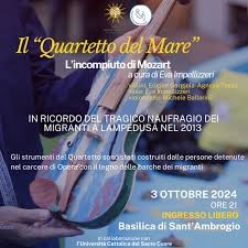 Il "Quartetto del Mare" con gli strumenti ricavati  dai barconi di Lampedusa