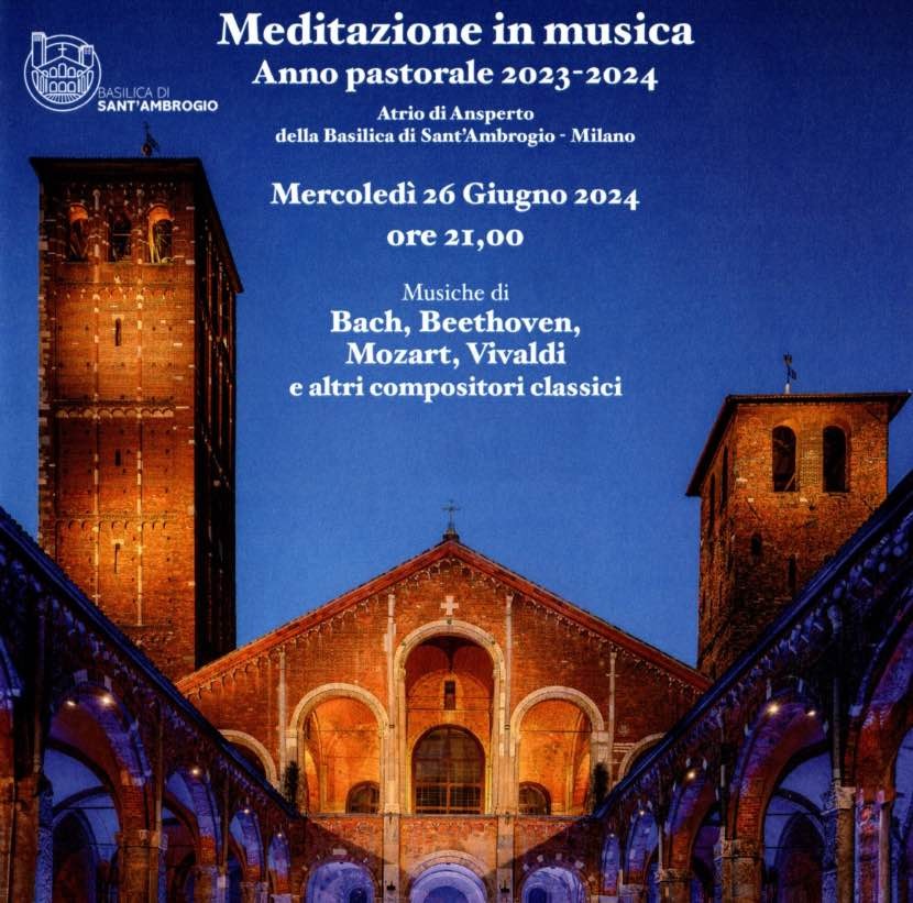 "Meditazione in musica" per salutare l’estate nell’atrio di Ansperto